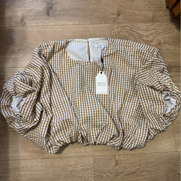 English Factory Green Gingham Blouse - Picture 4 of 5